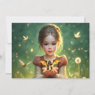 Invitation Petit gardien de dragon avec papillons