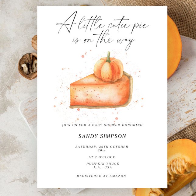 Invitation Petit gâteau pumpkin automne Baby Shower (Créateur téléchargé)