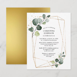 Invitation Petit Geometric Gold Eucalyptus Baby Shower Mariag