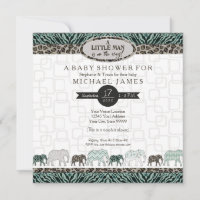Petit Homme Baby Boy Safari Elephants Zebra Douche