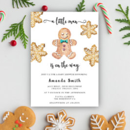 Invitation Petit Homme Gingerbread Homme Baby shower de Noël