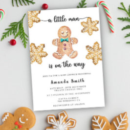 Invitation Petit Homme Gingerbread Homme Baby shower de Noël
