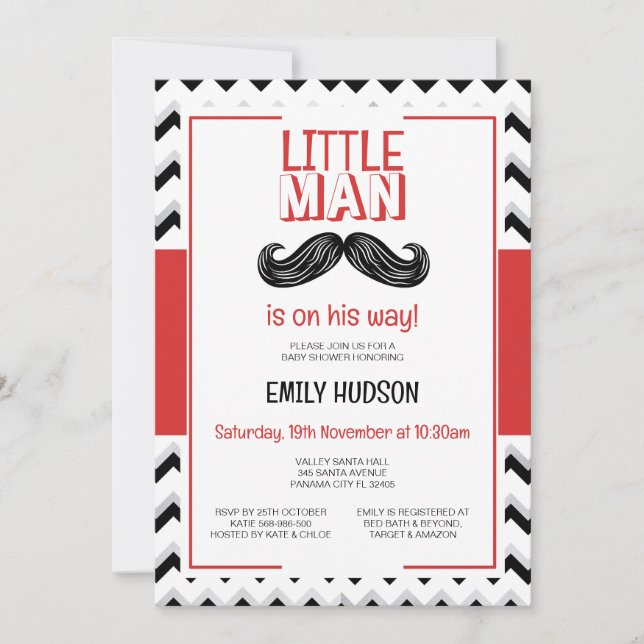 Invitation Petit Homme Modifiable (Devant)