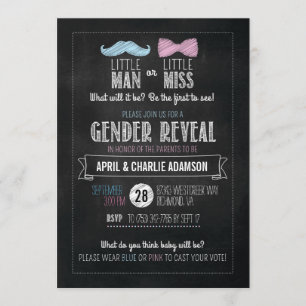 Invitation Petit homme ou petite fille ? Révélation de genre