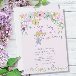 Invitation Petit Jardin de Fées Fantaisiste Baby Shower
