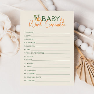 Invitation Petit jeu de lettres de Bébé Citron Mignon