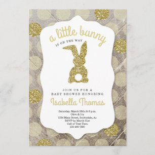 Invitation Petit lapin Baby shower de Pâques Neutre genre