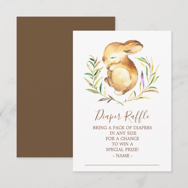 Invitation Petit Lapin Baby shower Déchets Raffle Billet (Devant / Derrière)