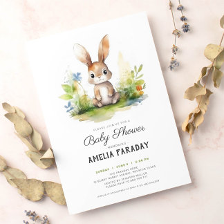 Invitation Petit lapin de lapin doux baby shower