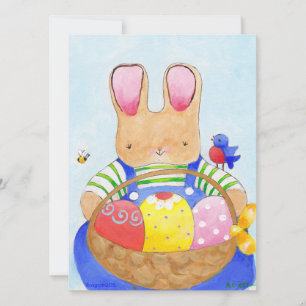 Invitation Petit lapin de panier de Pâques