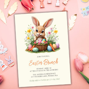Invitation Petit lapin lapin mignonne moderne Brunch de Pâque