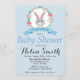 Invitation Petit lapin sucré avec baby shower de couronne de 