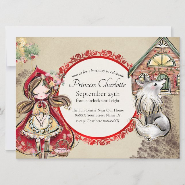 Invitation Petit livre de contes de fées de la Hood (Devant)