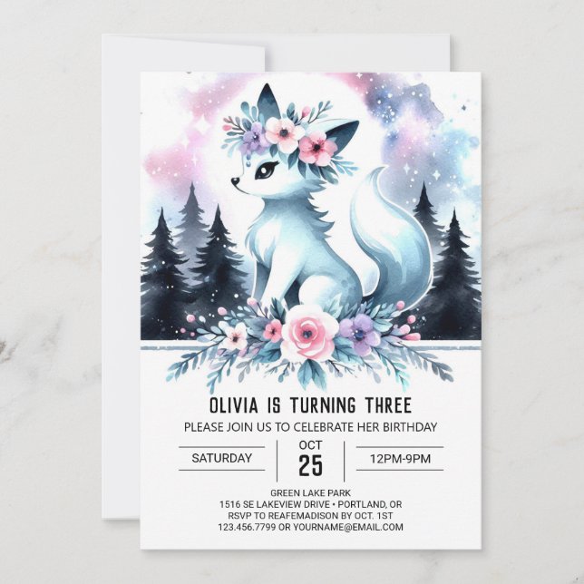 Invitation Petit Loup adorable Anniversaire (Devant)