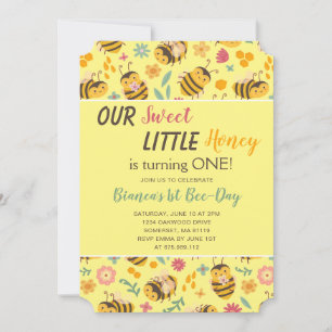 Invitation Petit miel doux mignon Bumble Bee Anniversaire