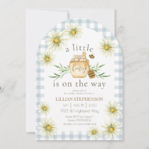 Invitation Petit Miel En Route Abeille Bleue Baby Shower