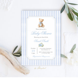 Invitation Petit-millénaire Baby shower ours garçon
