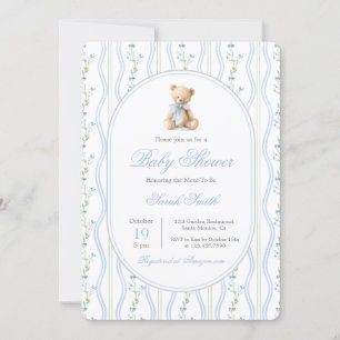 Invitation Petit-millénaire Baby shower ours garçon