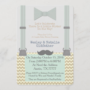 Invitation Petit Monsieur BabyShower Invite
