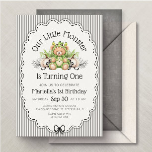Invitation Petit monstre Halloween Premier 1er anniversaire