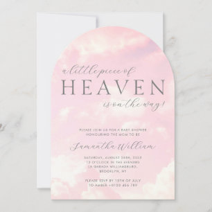 Invitation Petit morceau de Baby shower de fille rose du ciel