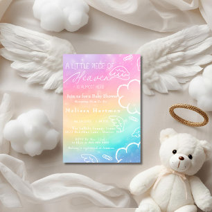 Invitation Petit morceau de ciel Bébé arc-en-ciel Shower