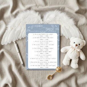 Invitation Petit Morceau de Ciel Jeu de Devinette Bleu 