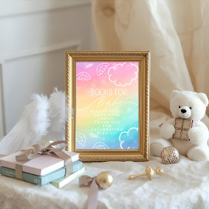 Invitation Petit morceau de ciel Livres arc-en-ciel pour bébé