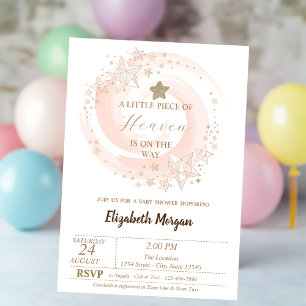 Invitation Petit morceau de ciel paillettes étoiles Baby Show