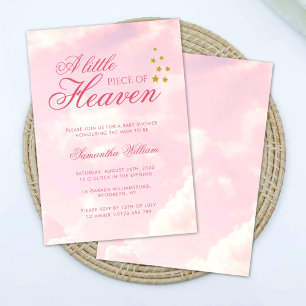 Invitation Petit morceau de ciel rose ciel Baby shower