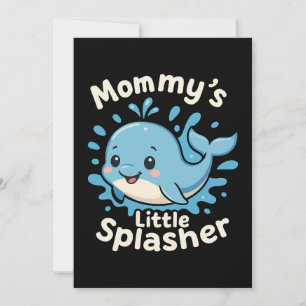 Invitation Petit Nageur de Maman Baleine Bébé Mignonne