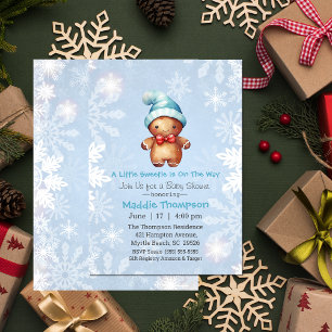 Invitation Petit pain d'épice doux Baby shower de Noël