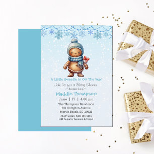 Invitation Petit pain d'épice doux Baby shower de Noël