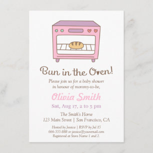 Invitation Petit pain mignon de griffonnage dans le baby