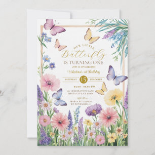 Invitation Petit papillon coloré en tourne un