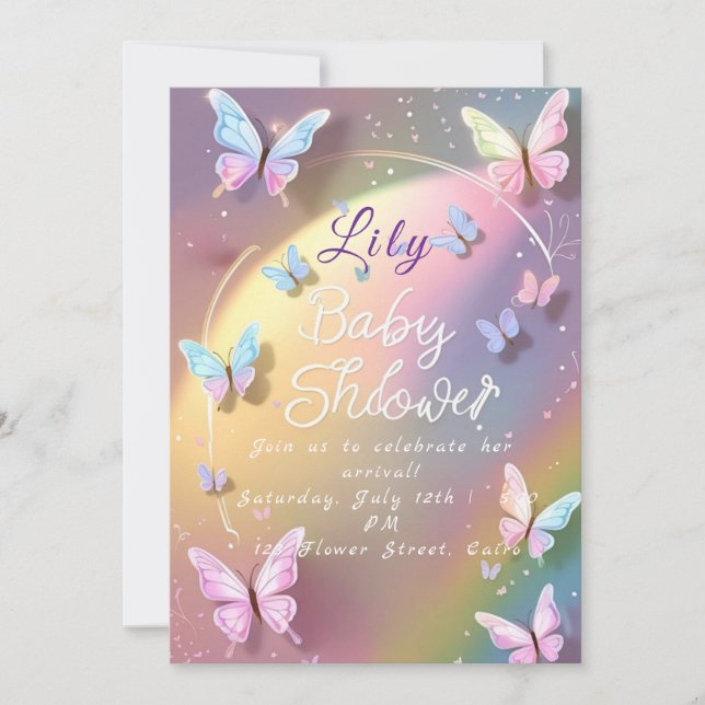 Invitation Petit Papillon Est Arrivé ! 🦋 (Devant)
