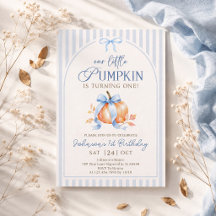 Petit Pastel Bleu Citrouille Arc Ruban Anniversair