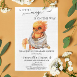 Invitation Petit Phoenix Baby shower de mythologie magique