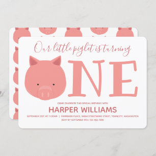 Invitation Petit Piglet Transformant Un Animal Premier Annive