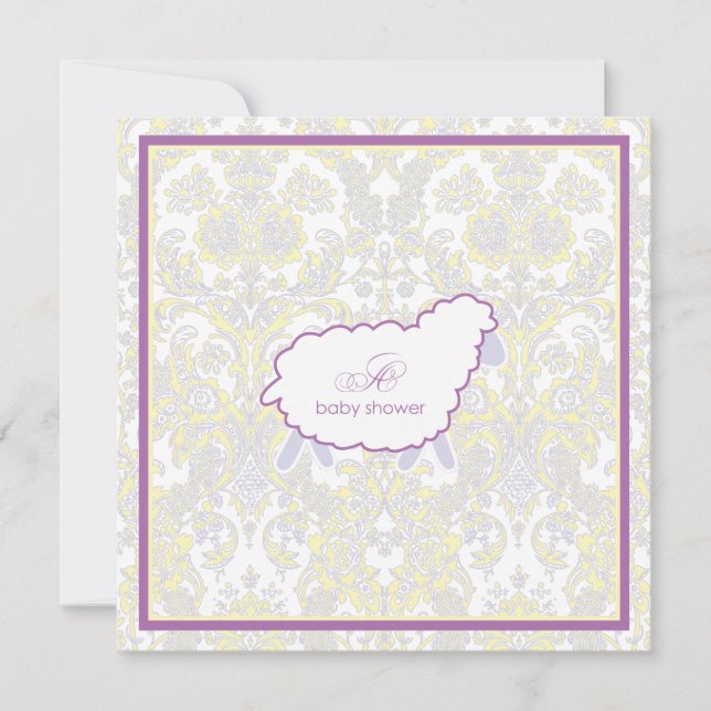 Invitation Petit pourpre de l'invitation | de baby shower (Devant)