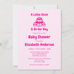 Invitation Petit poussin Baby Shower de Pâques