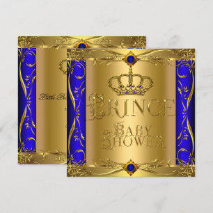 Invitation Petit Prince Baby shower Boy Regal Blue Crown 9