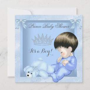 Invitation Petit Prince Baby Shower Mignon Garçon Jouet Bleu 