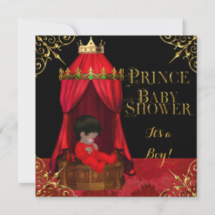 Invitation Petit Prince Bébé Fille/Garçon Shower Couronne Rou