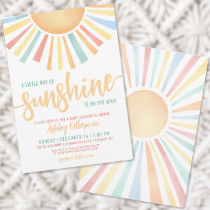 Invitation Petit Rayon De Soleil Baby Shower