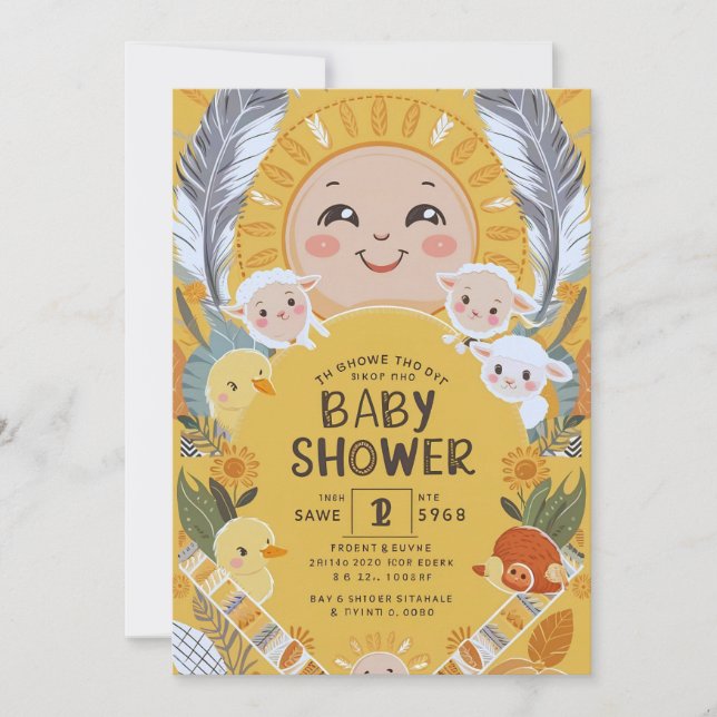Invitation Petit rayon de soleil Baby Shower (Devant)