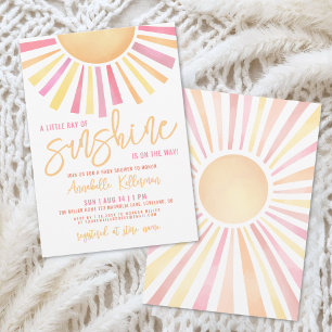 Invitation Petit Rayon De Soleil Baby Shower Bohème
