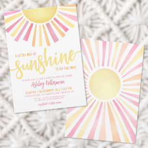 Invitation Petit Rayon De Soleil Baby Shower Bohème