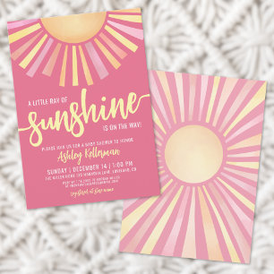 Invitation Petit Rayon De Soleil Baby Shower Bohème