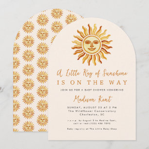 Invitation Petit Rayon de Soleil Baby Shower Bohème Soleil